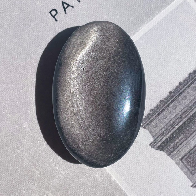Silver Sheen Obsidian Palm 5 ✧ シルバーシーンオブジディアン