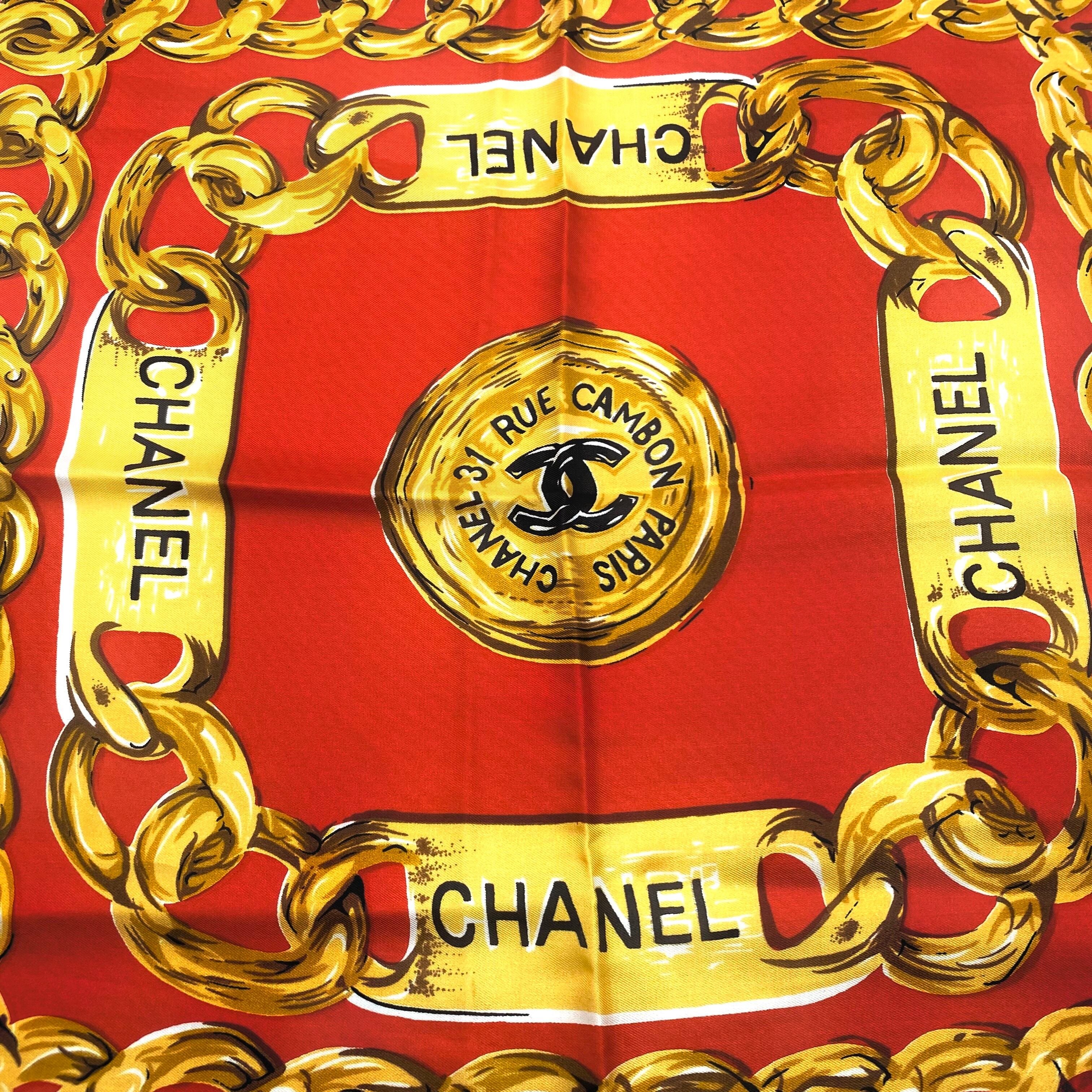Vintage CHANEL Gold Chainz Big size Shawl Scarf / ヴィンテージ  