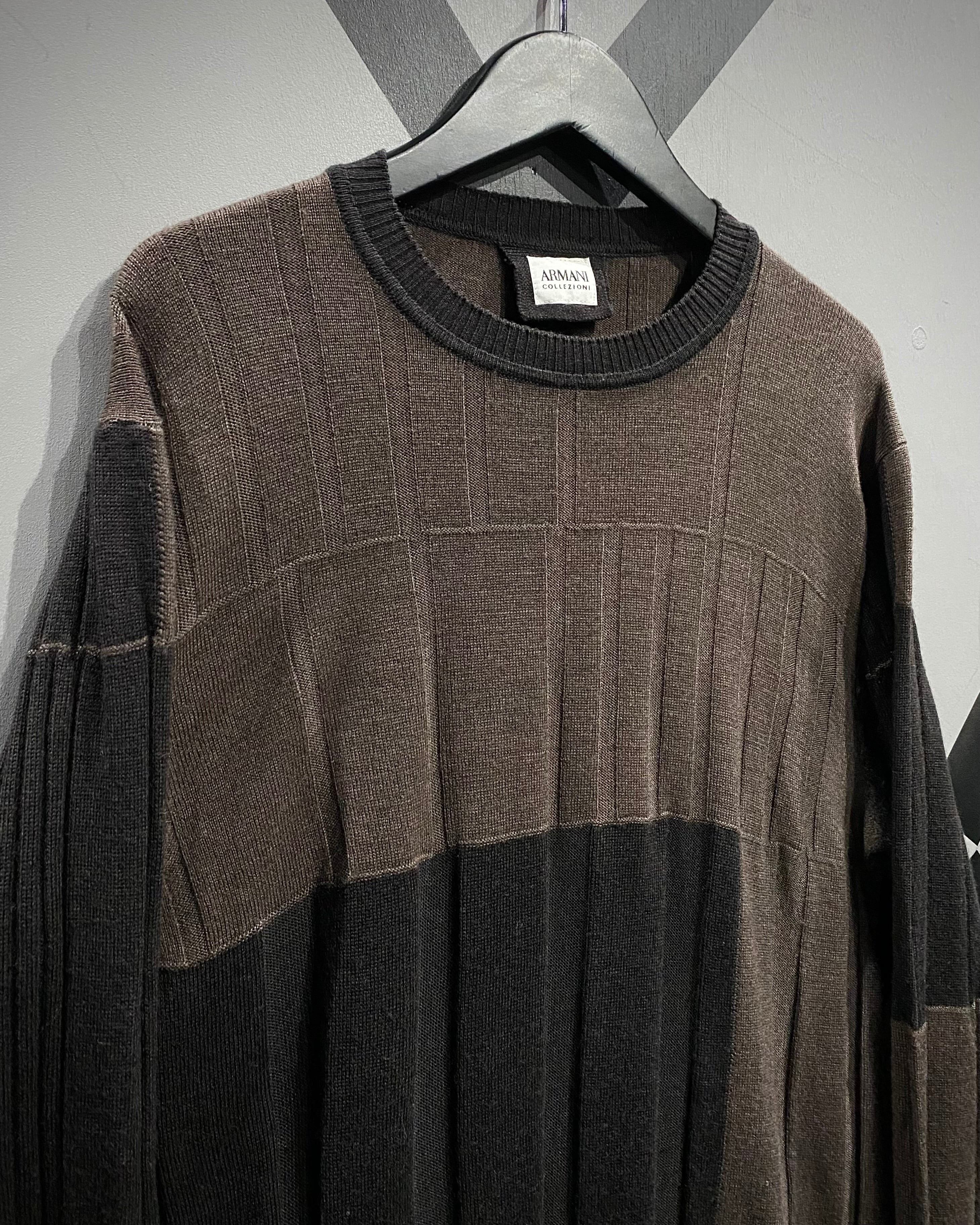X VINTAGE】“Armani Collezioni”Switching Design Pullover Knit