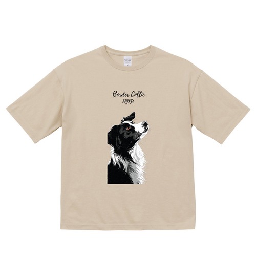 ボーダーコリー　ビックシルエットTシャツ