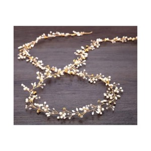 ゴールド/パール×クリスタルビジュー　Brillante Head Dress