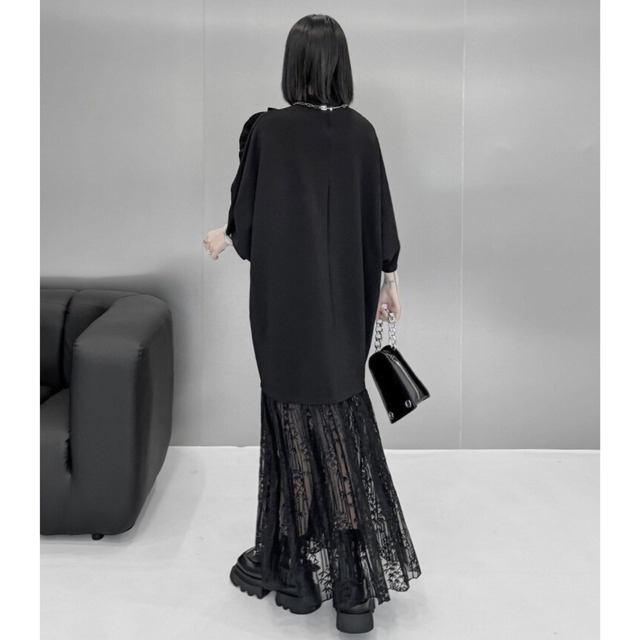 Flower lace long dress C0589