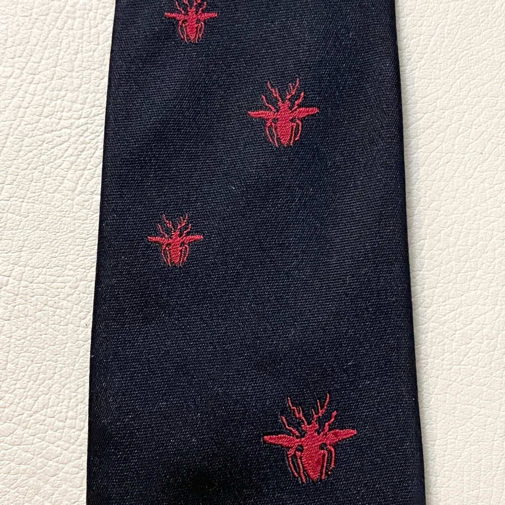DIOR HOMME black color “bee” woven silk tie | NOIR ONLINE 