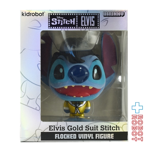 キッドロボット バニー・スタイライズド フィギュア ディズニー リロ & スティッチ エルヴィス・ゴールドスーツ・スティッチ (フロッキー Ver.) 4インチ フィギュア 未開封