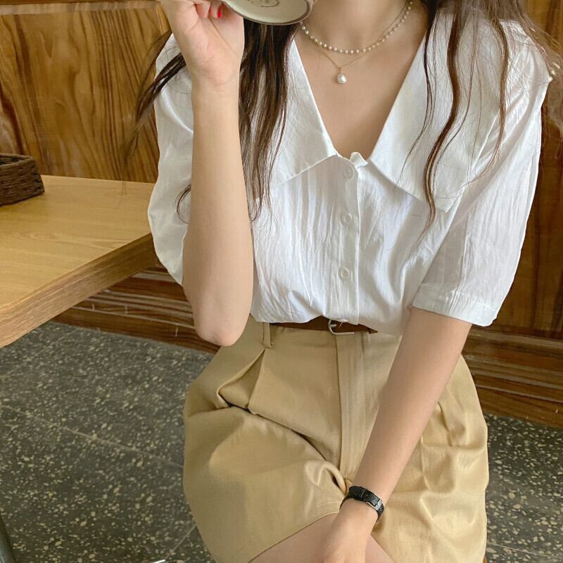 シャツ サマー薄手ルーズショートスリーブトップス 夏物 1号婦人54913775775