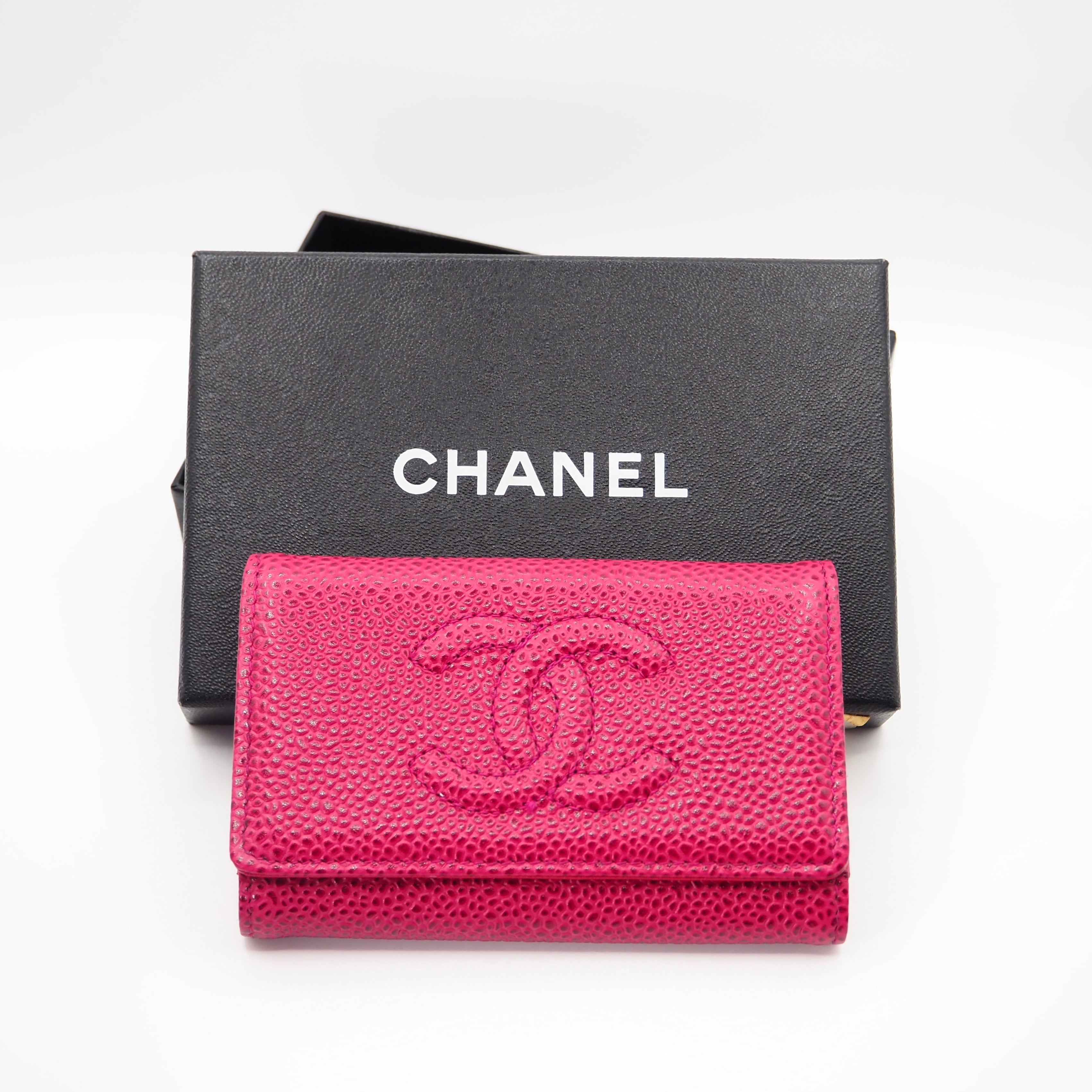 CHANEL ココマーク6連キーケース キャビアスキン ピンク シャネル