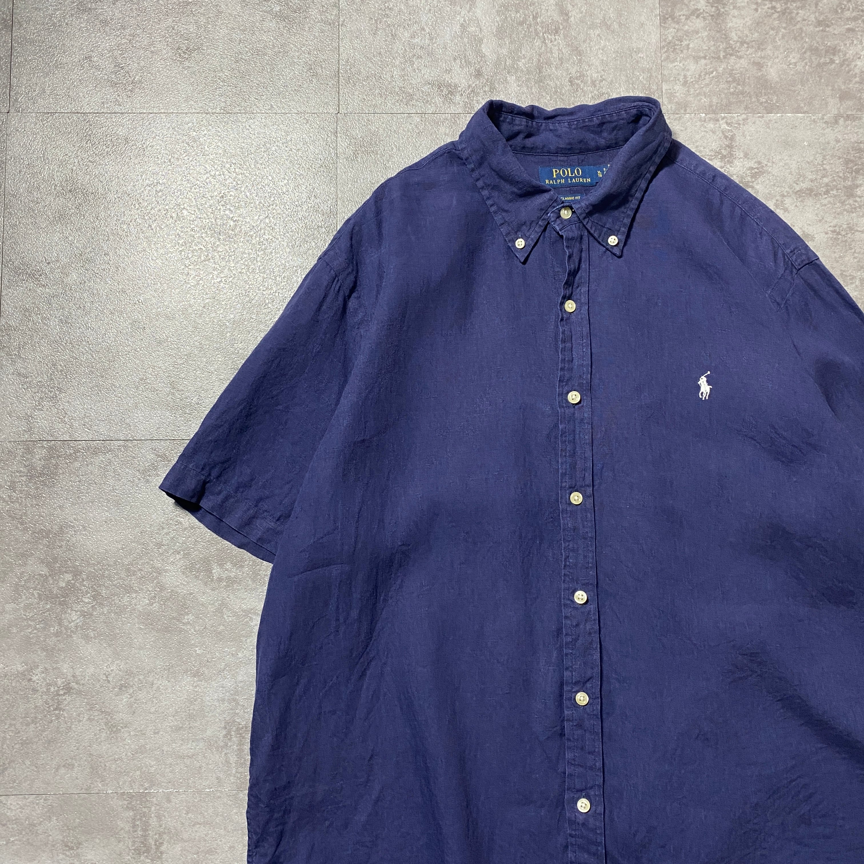 100%リネン】POLO Ralph Lauren ポロラルフローレン 刺繍ワンポイント