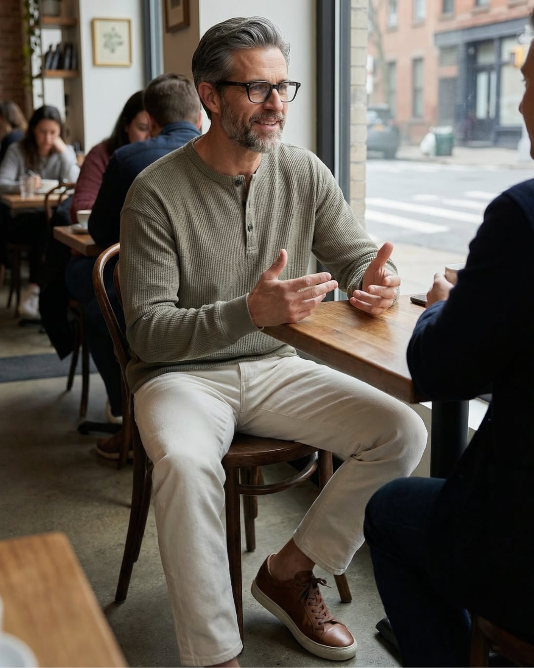 ナチュラル ワッフルヘンリーネック 3色 A0273