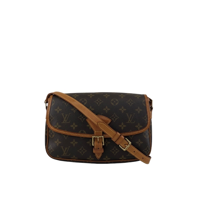 LOUIS VUITTON ルイヴィトン ソローニュ モノグラム ショルダーバッグ ブラウン フロントバックル レザー vintage ヴィンテージ オールド ijy8tn