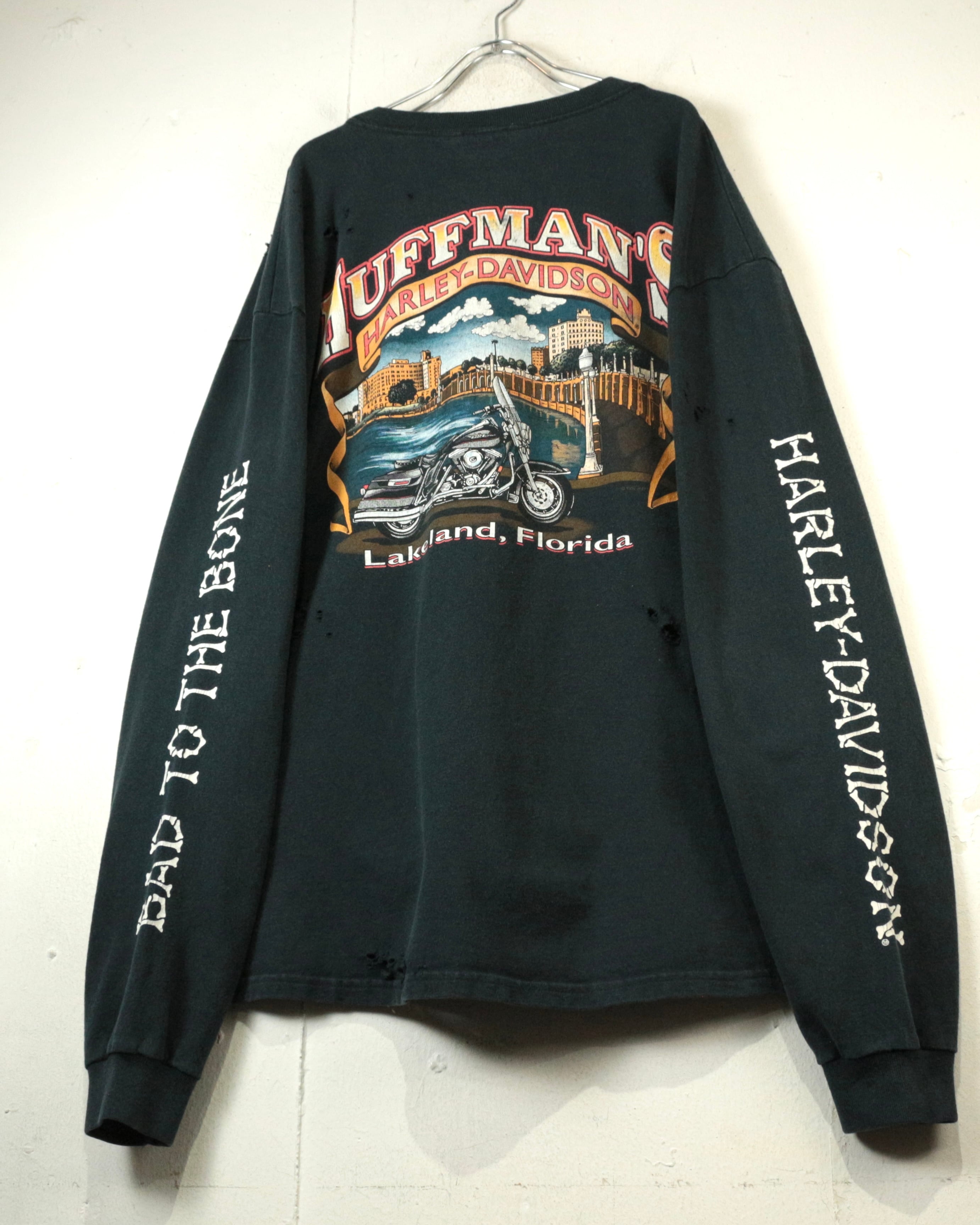 Caka act2】90's “Harley-Davidson” “Boro” Vintage L/S T-Shirt