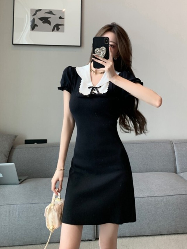 ドールカラーミニワンピース V4638