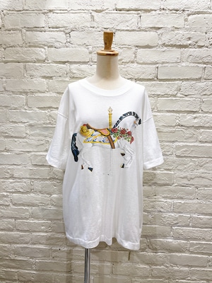 80年代〜 "MESKER MALL" メリーゴーラウンドプリントTシャツ USA製