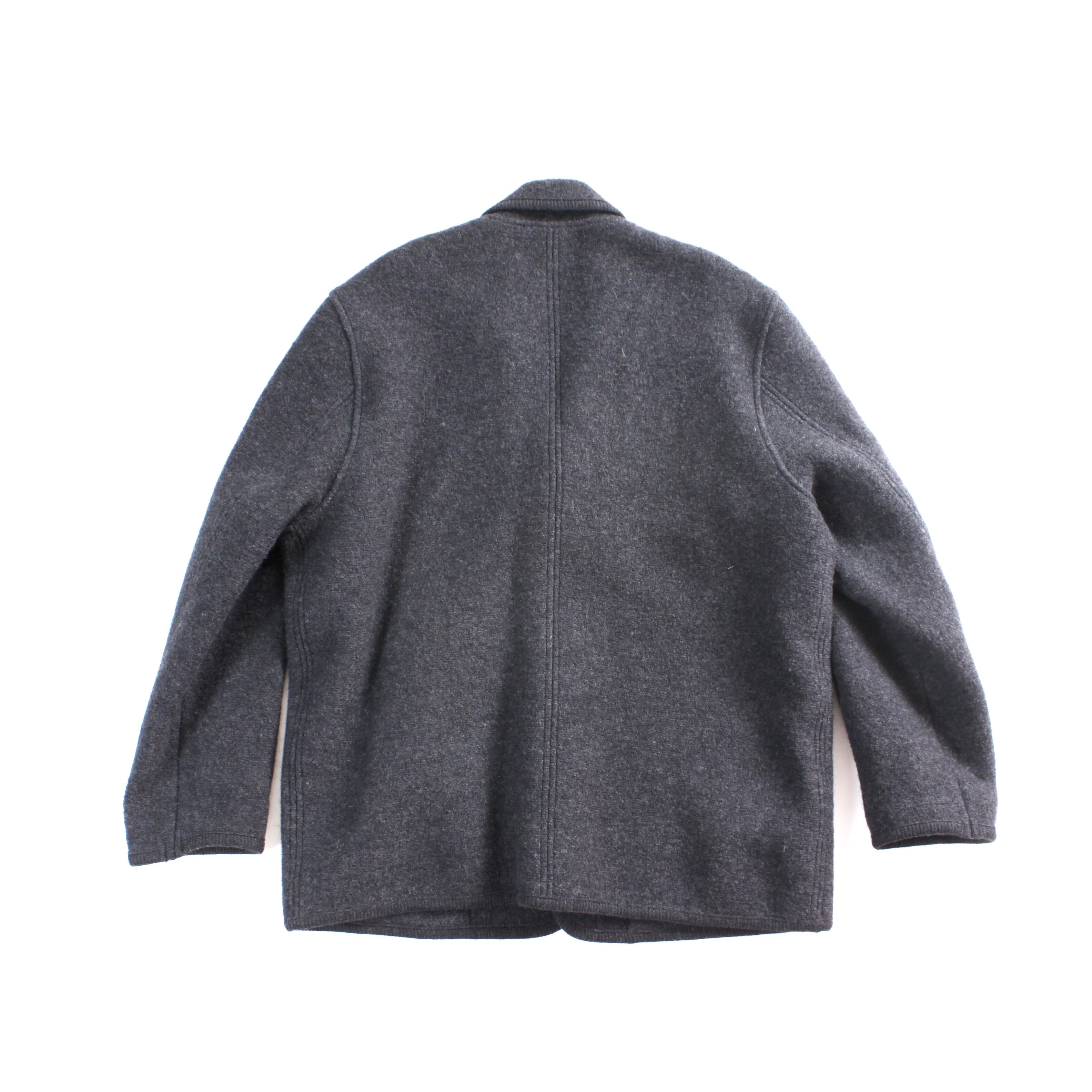 0721. boiled wool tyrolean jacket made in Italy グレー ボイルド