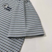 Black&White ブラックアンドホワイト ブラック&ホワイト ロゴ刺繍 ボーダー柄 半袖Tシャツ ストレッチ L /メンズ/ゴルフ/日本製