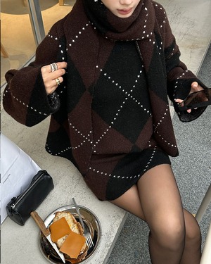 アーガイルニットセットアップ A0846