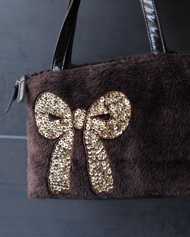 Sequin design boa bag