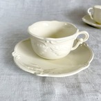 GIEN　カップ＆ソーサー　ロカイユ　Rocaille　生成り色　ジアン　現行未使用品 19twd64