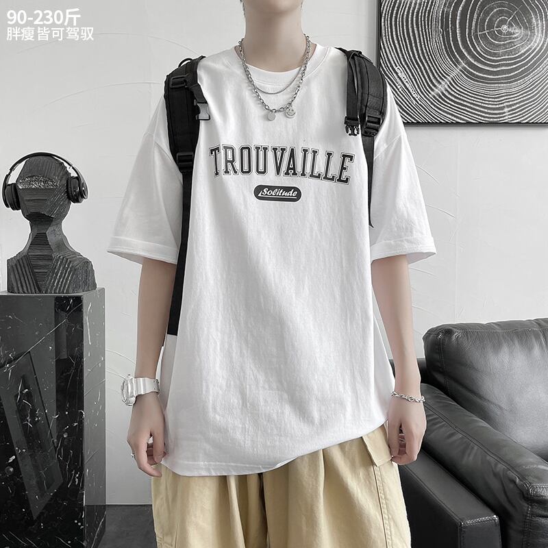 プリントTシャツ サマールーズ 大きめサイズ 夏物 ヒップホッププラスサイズ47239635402