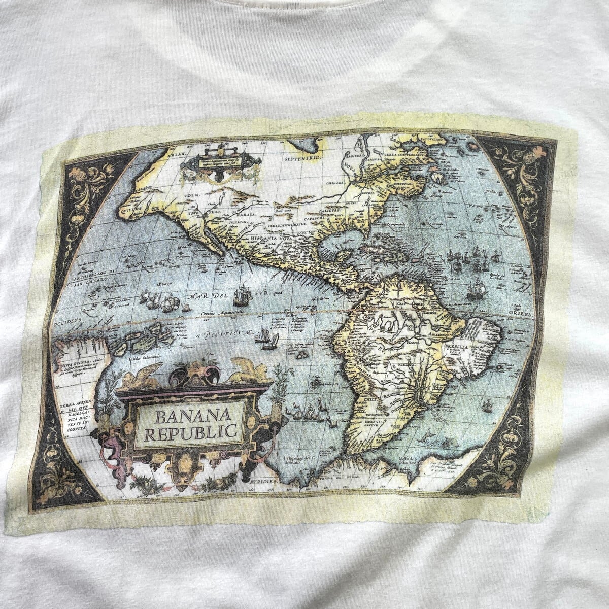 90年代 BANANA REPUBLIC バナナリパブリック 世界地図 プリントTシャツ