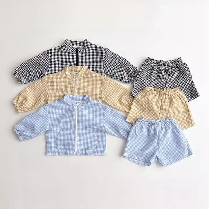 【BABY&KID】2024新作 チェックカジュアルセットアップ