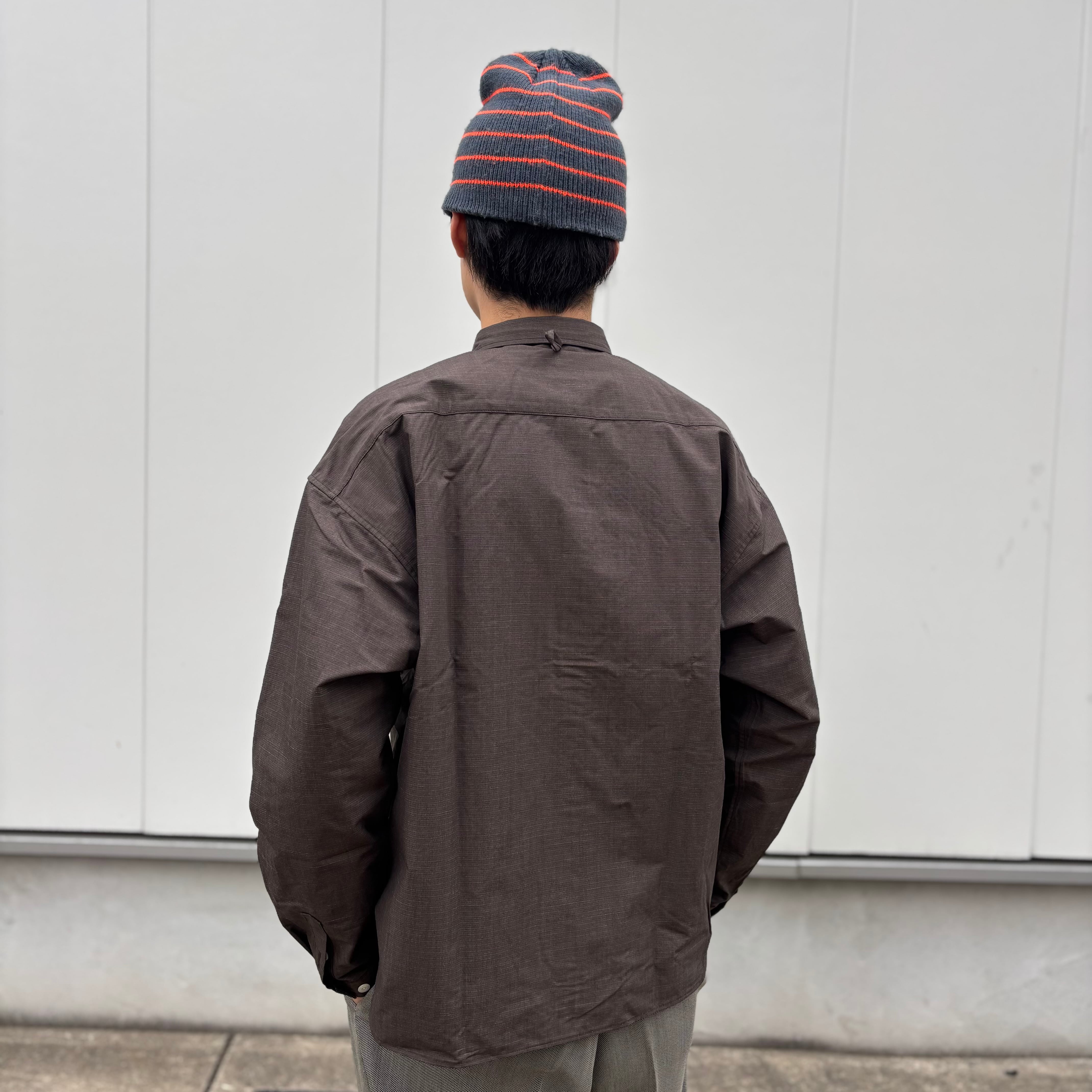NOROLL HWR N.WEATHER SHIRT - DARKEST BROWN / ノーロール ウール