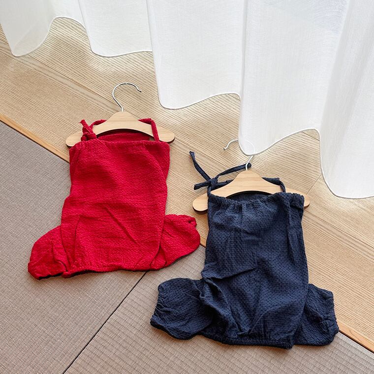 vienna romper S ~ XL 2color / 犬服 オールインワン 韓国犬服 ドッグウェア ロンパース ふんわり ボリューム感 ゆったり 袖なし つなぎ 小型犬中型犬 無地 シンプル