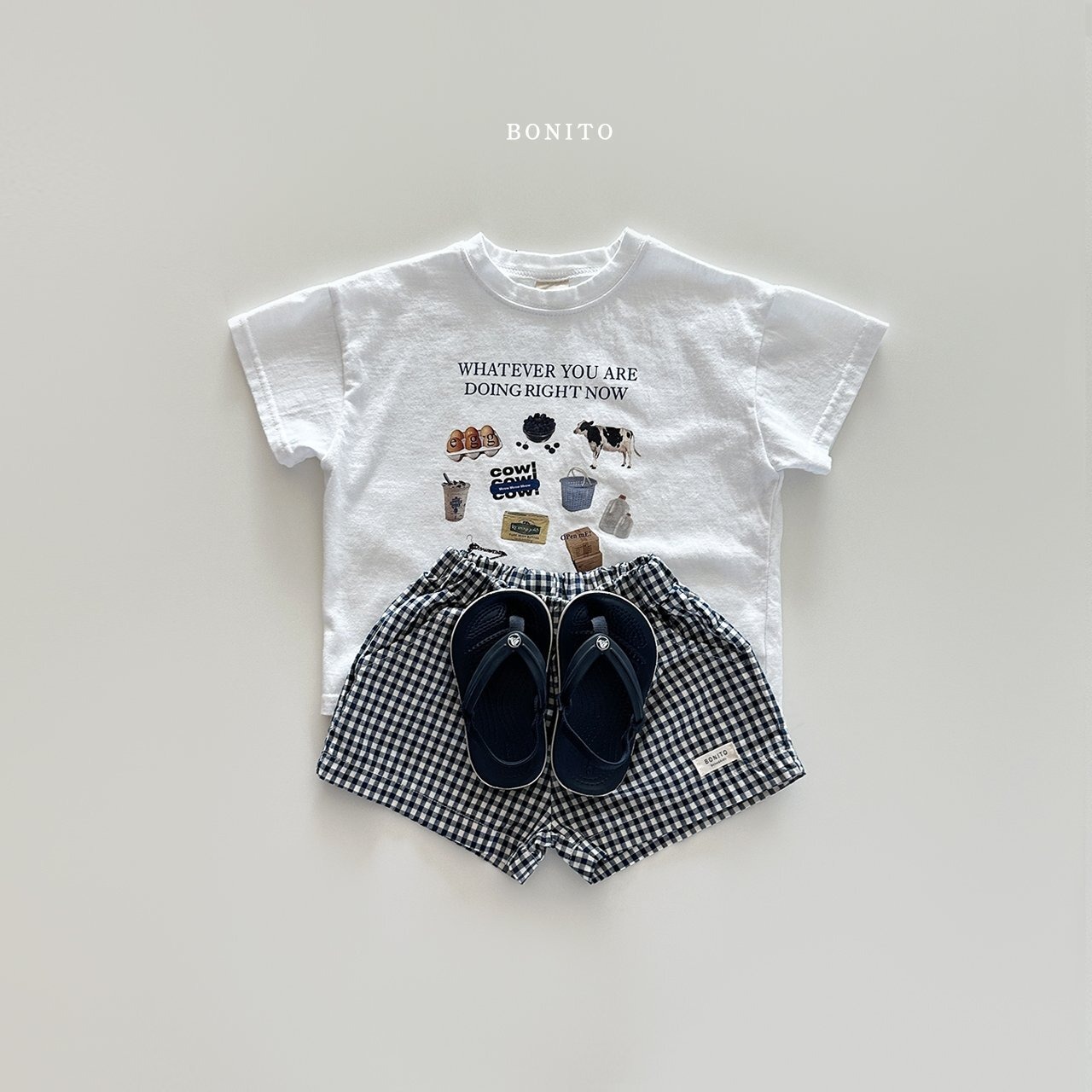 【BONITO】COW Tシャツ 80~130cm ホワイト 240514 - 2