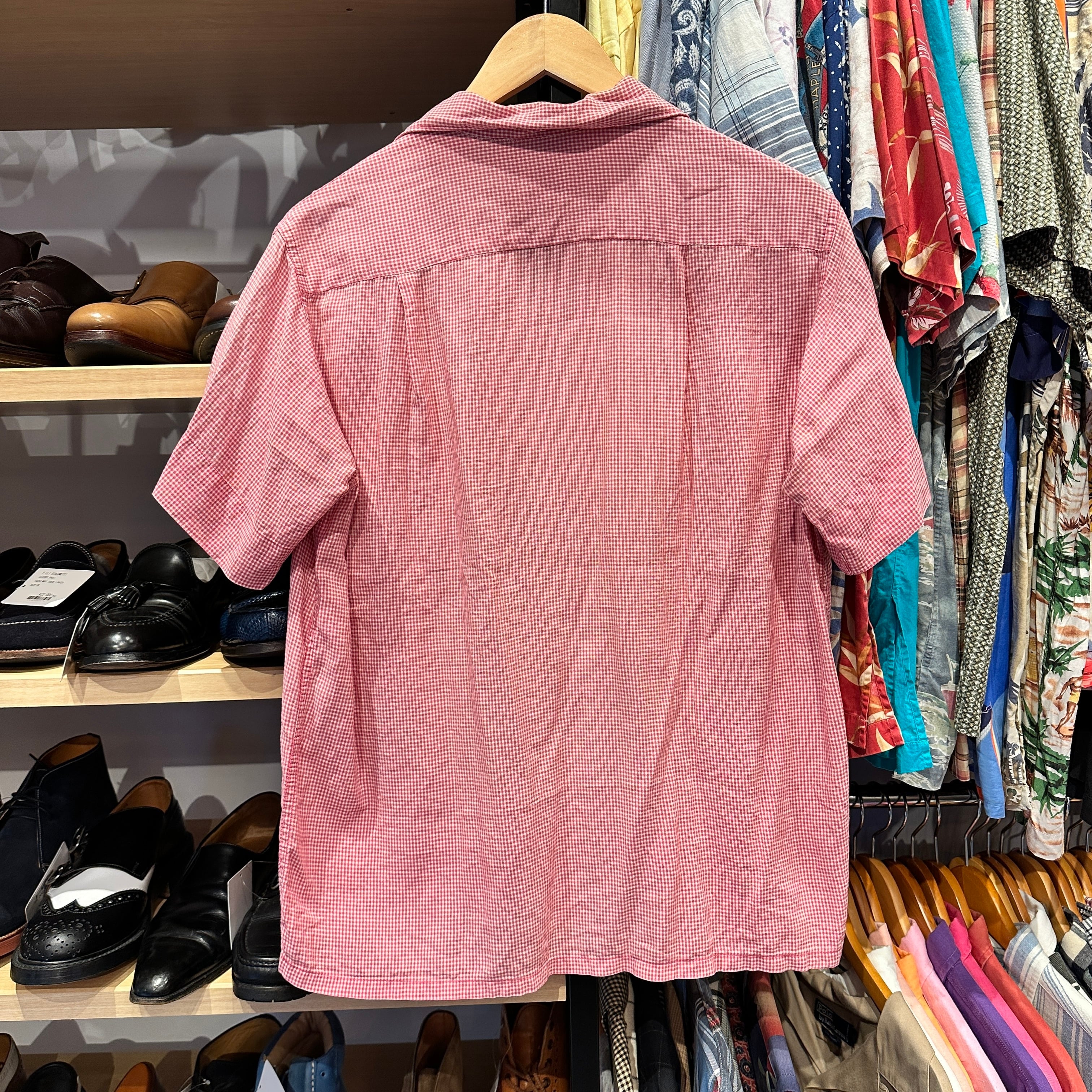 Ⓝ1960s BRENT S/S OPEN COLLAR GINGHAM CHECK SHIRT | safarionline