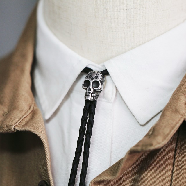 【NRBシリーズ】★ループタイ★ ネクタイ 小物 飾り物 男女兼用 ネックレス ドクロ 髑髏 合わせやすい