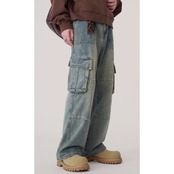 カーゴポケット フルレングスデニムパンツ af0457