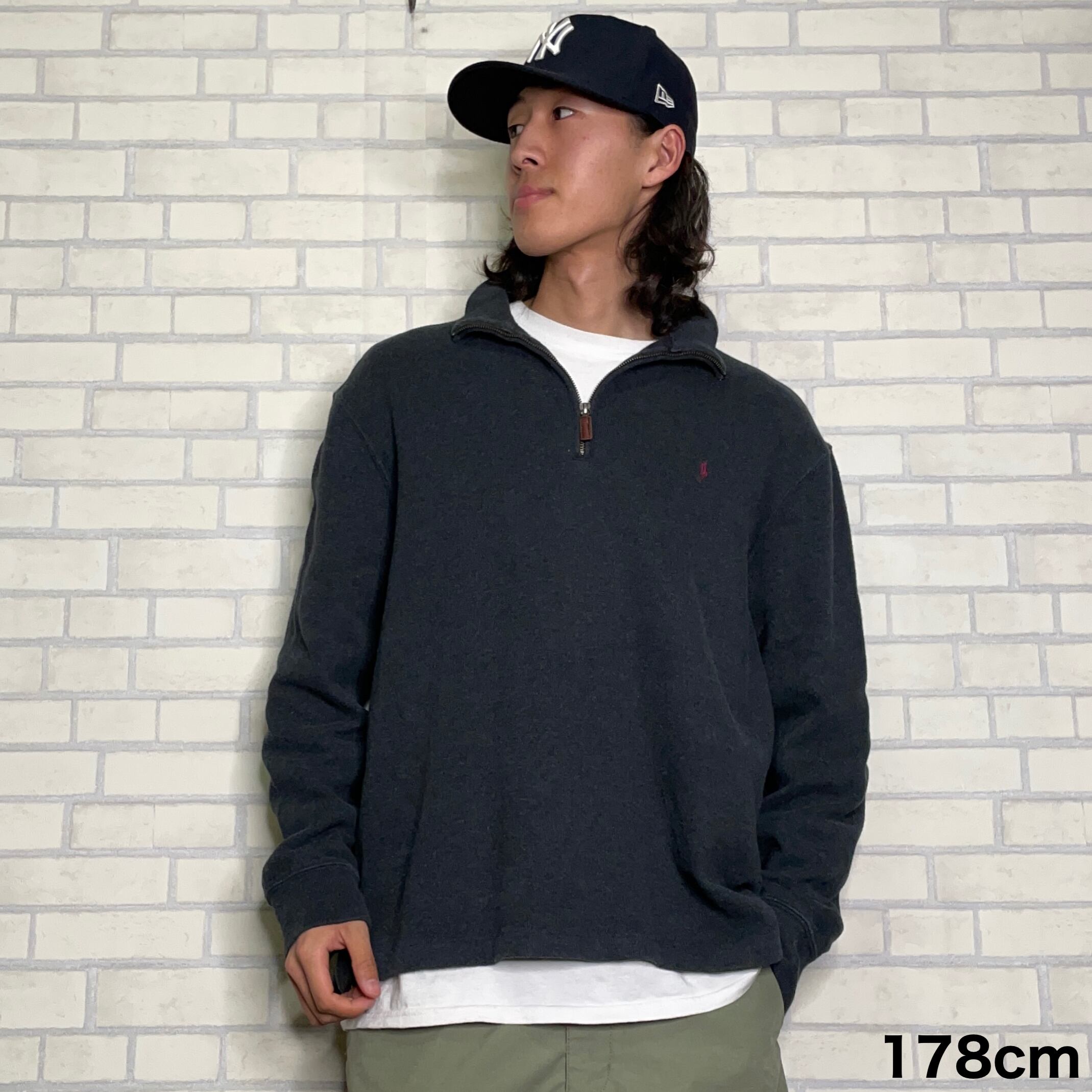 Polo By Ralph Lauren ハーフジップニット L MADE IN USA ジップ持ち手 