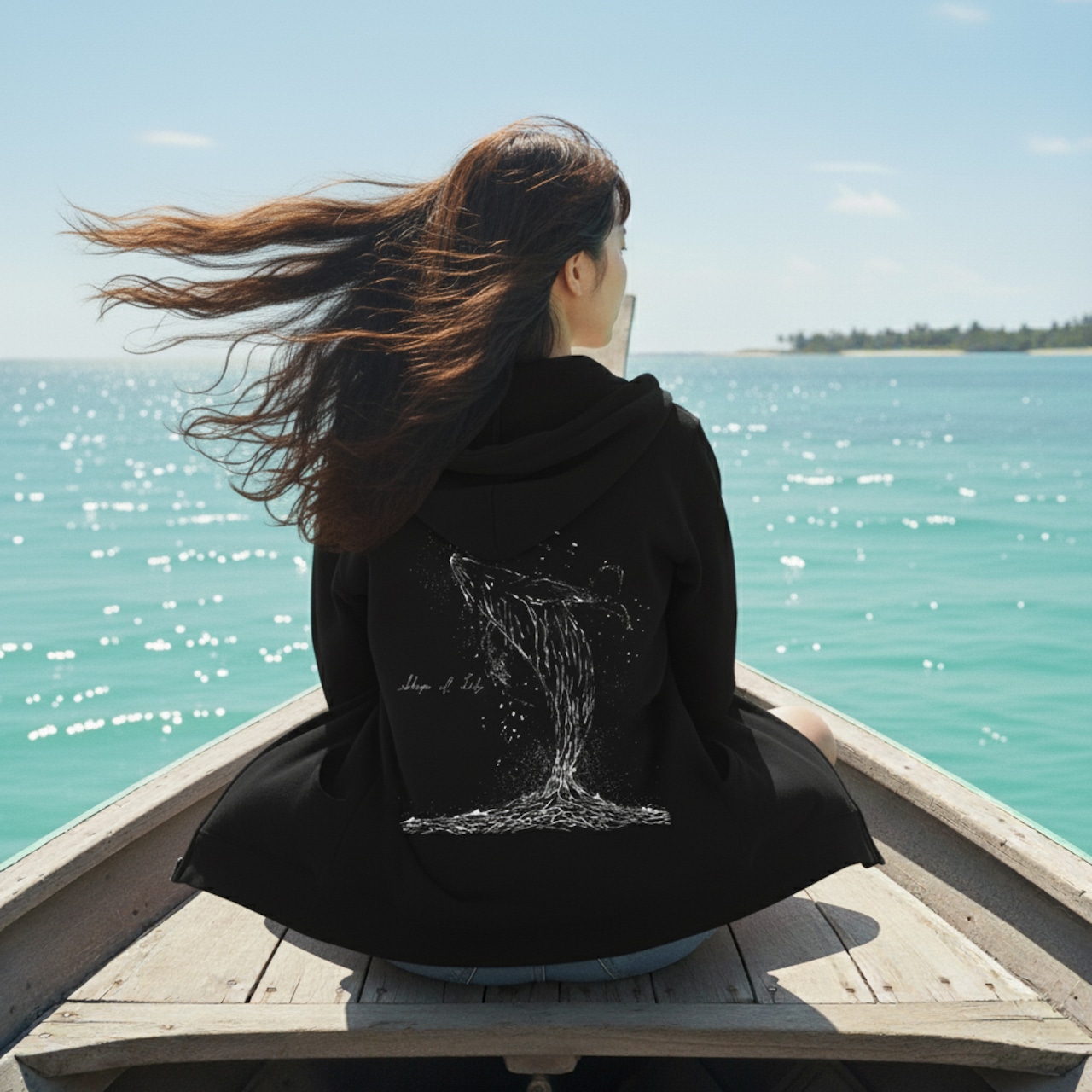 Shape of Life-フルジップパーカー(ブラック) - 1