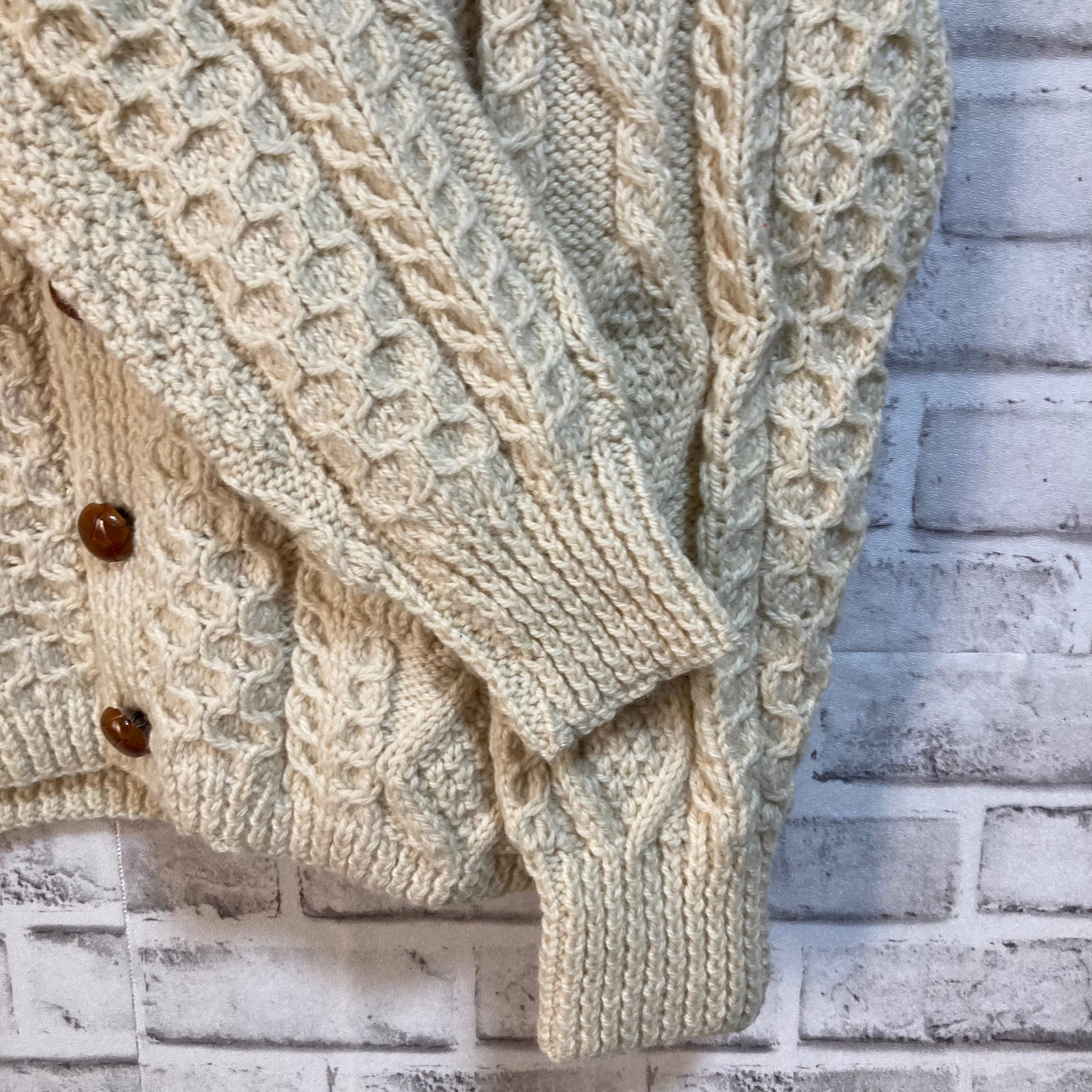 Glenairn】 Fisherman Knit Cardigan L相当 Made in IRELAND 60s-70s