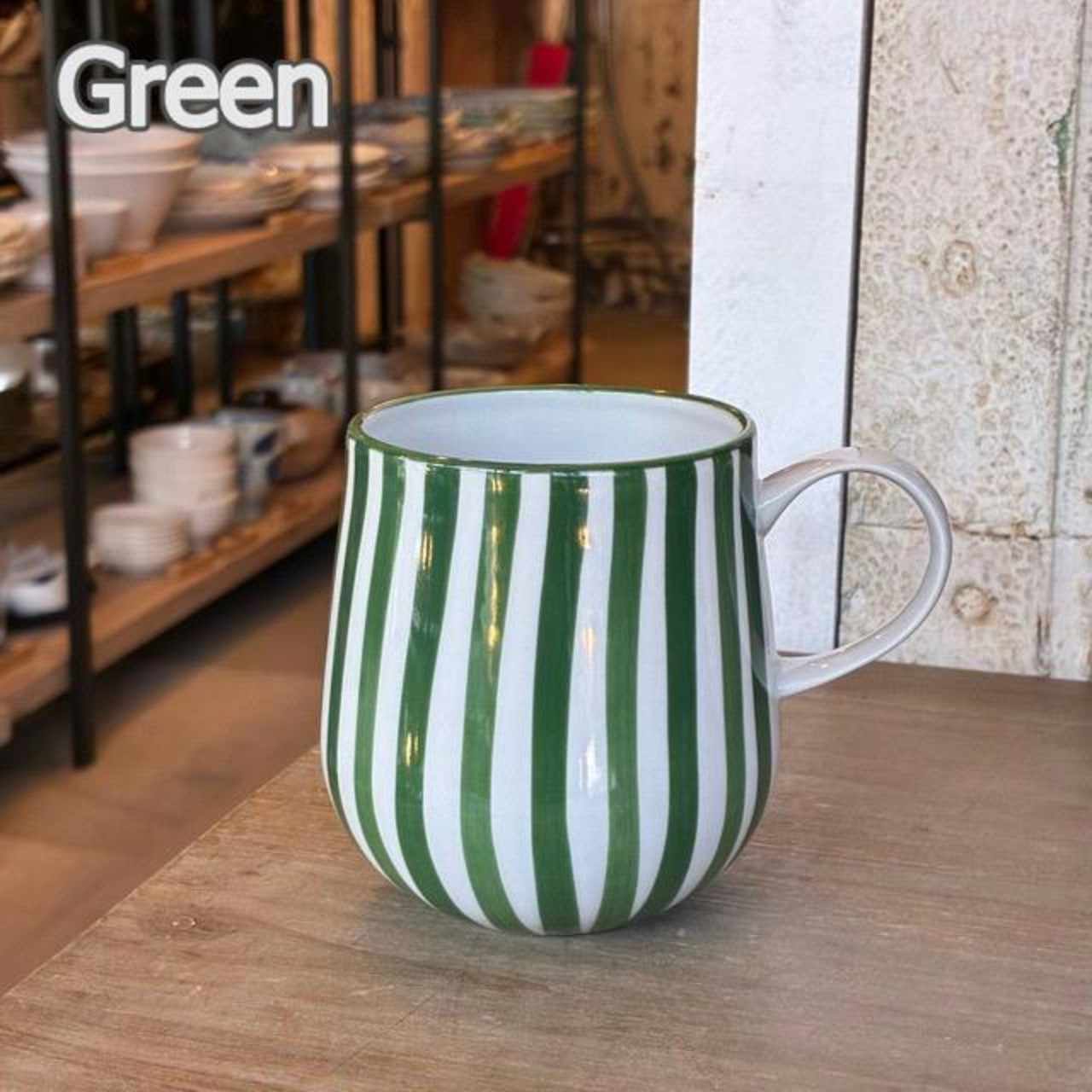 Thailand Switch mug 370ml 4color　タイ　スイッチマグカップ　全4色　パープル　グリーン　ブルー　グレー　タイ　電子レンジ可　食洗機可　TAMAKI　湯呑　ストライプ　耐熱