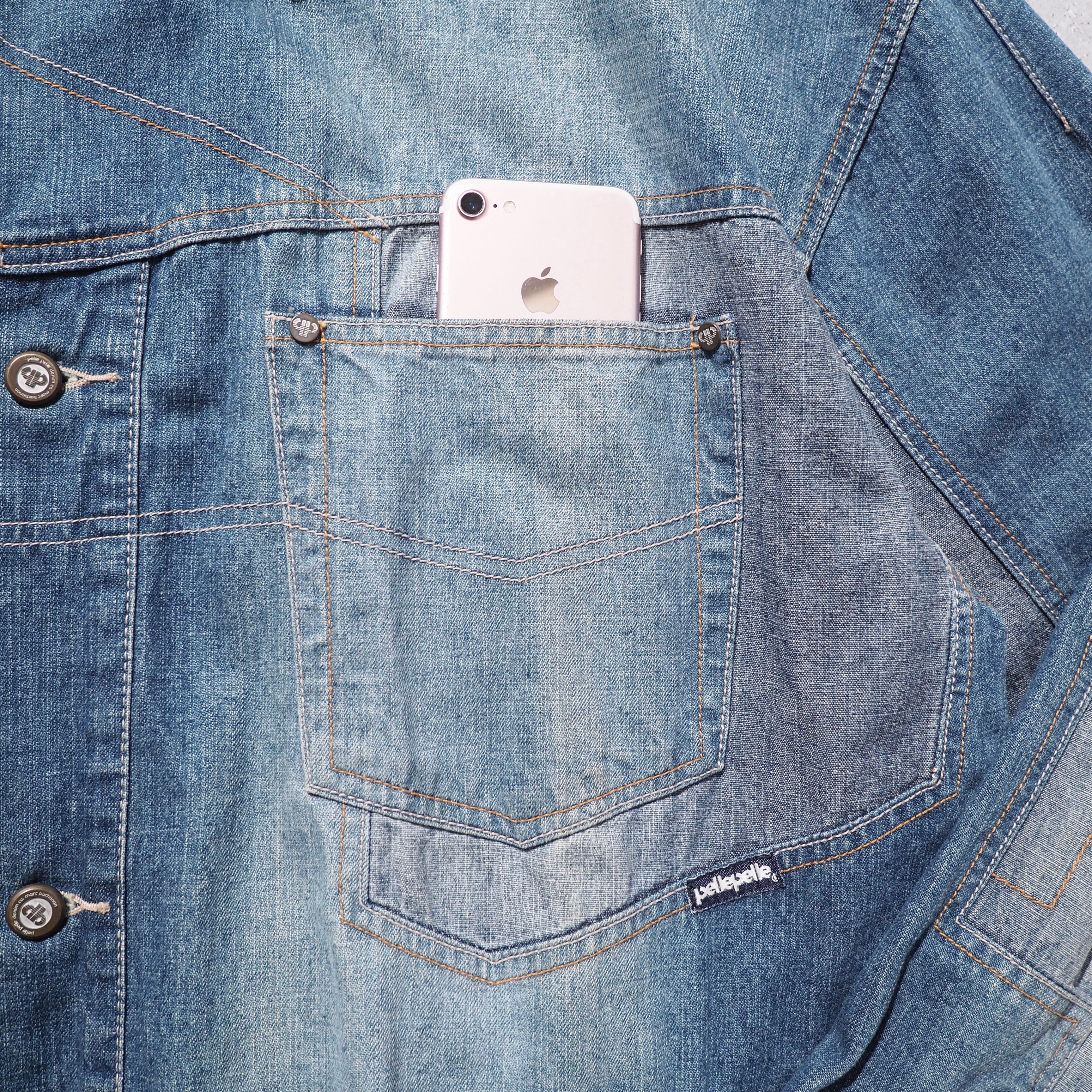 1990s " pellepelle " Special Rebuiling Over silhouette vintage Denim jacket