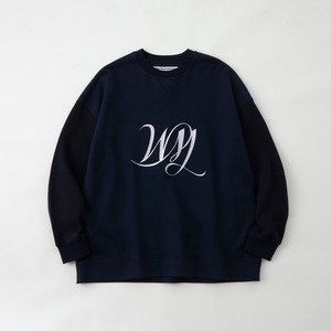 EMBROIDERY SWITCHING PULLOVER - NAVY