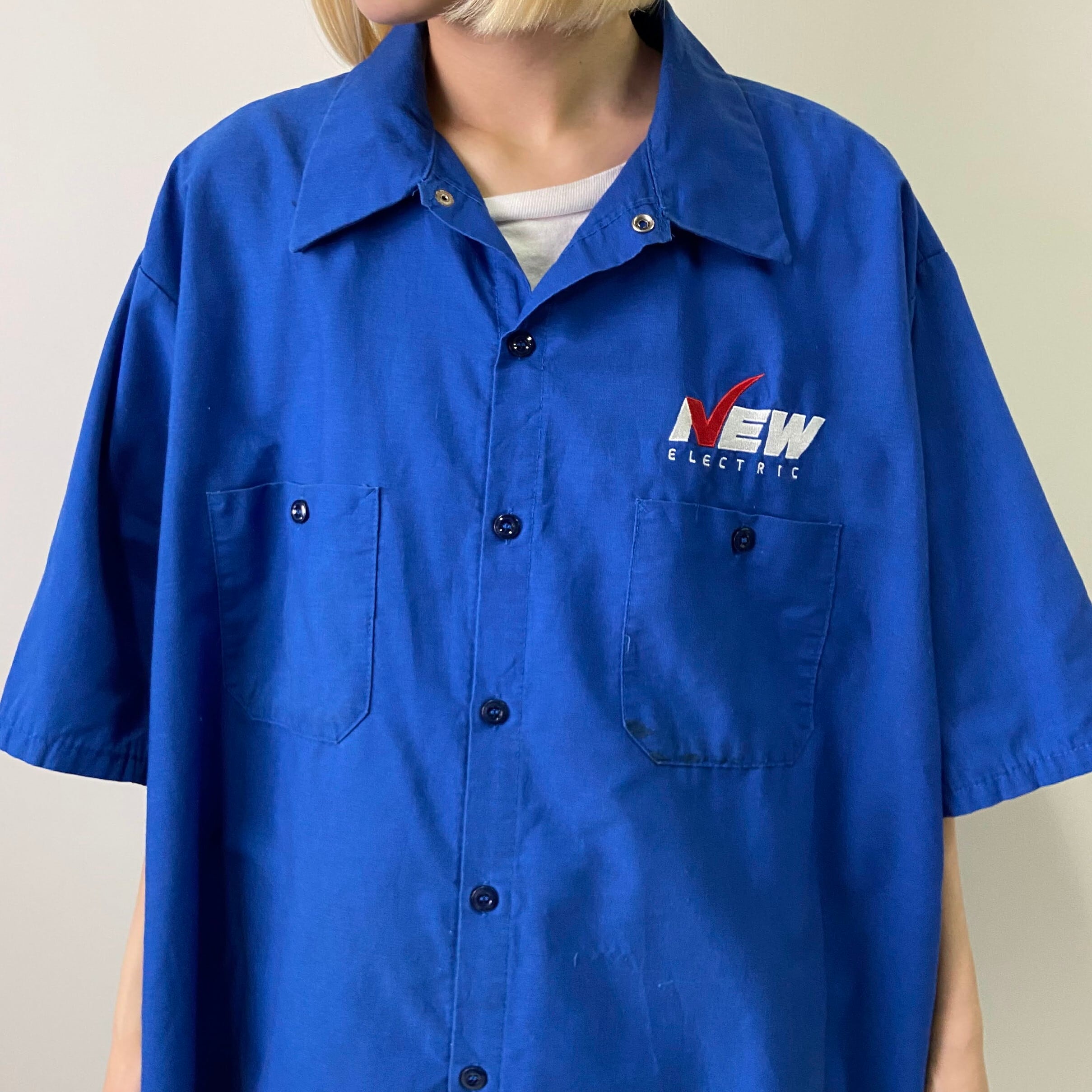 レッドキャップ 無地 ワーク メンズ 2XL レッド シャツ  90s 半袖