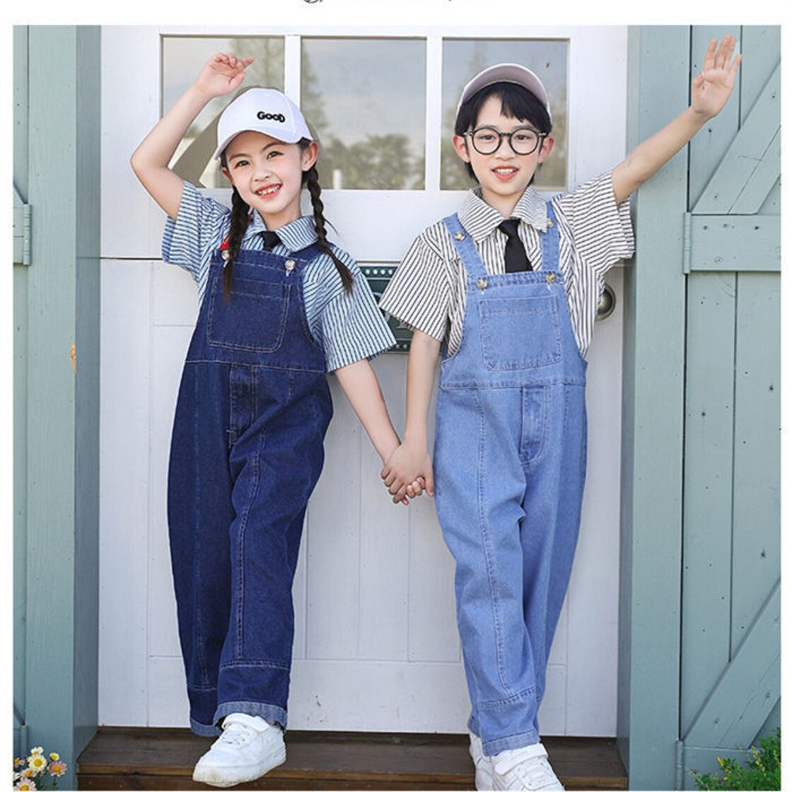 サロペット オーバーオール 子供用 男の子 女の子 2色 100-180 