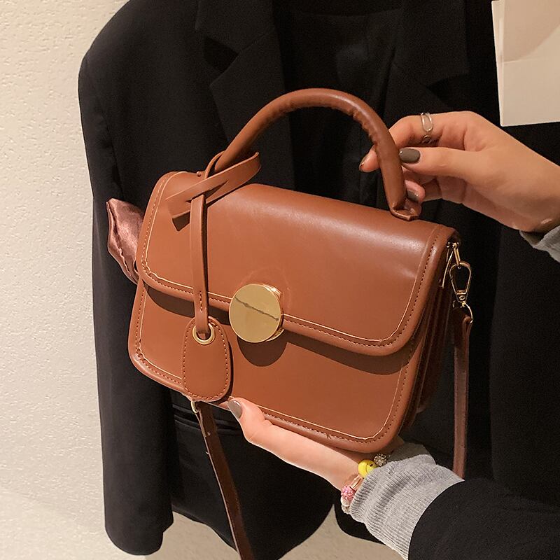 スタンダードオータム レトロ 秋物 スクウェア メッセンジャーバッグ 手作りハンドバック96147065231