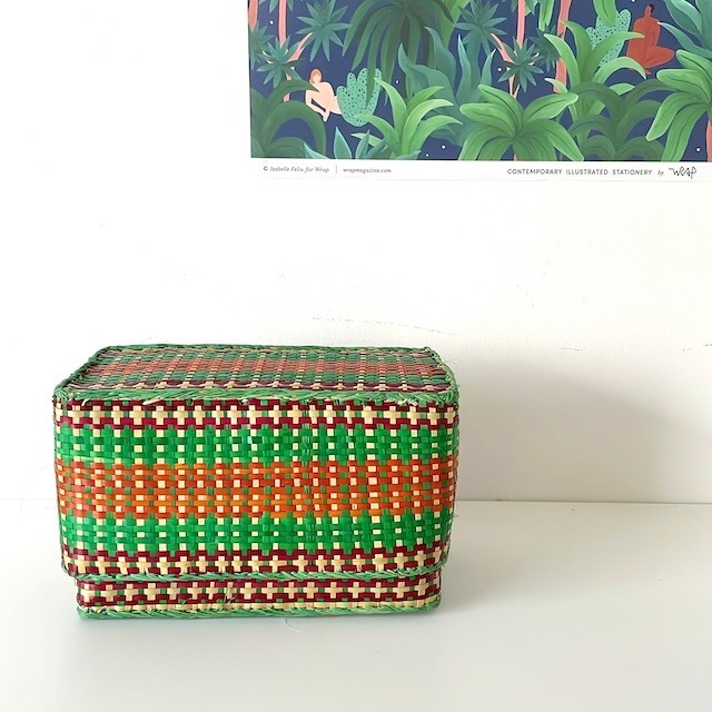 Rectangular colourful basket S w22cm×11.5cm×h13.5cm