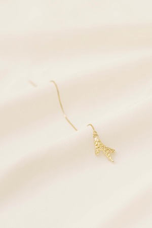 Coral Chain Earring　【片耳用】　14KGP