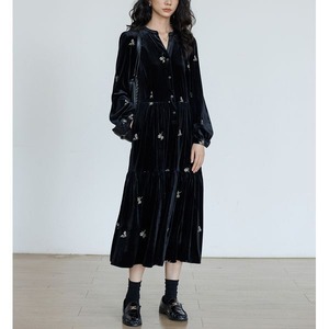 Floral Velvet One-piece 502207