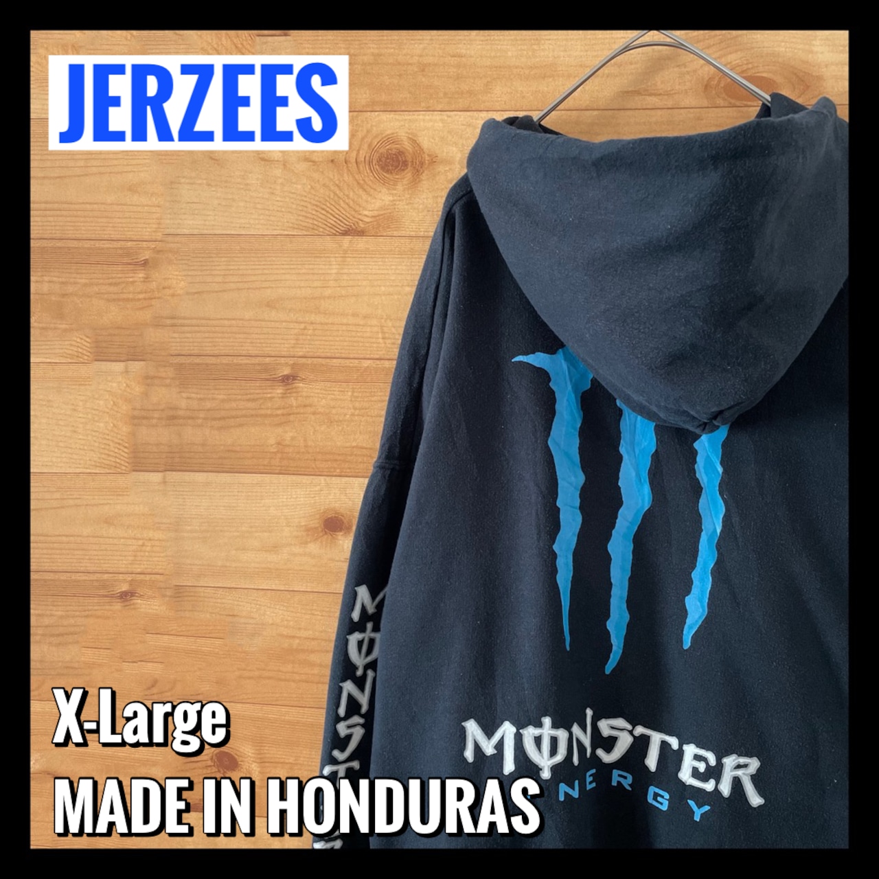 【JERZEES】モンスターエナジー ロゴ バックプリント スウェットパーカー XL US古着