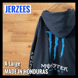 【JERZEES】モンスターエナジー ロゴ バックプリント スウェットパーカー XL US古着