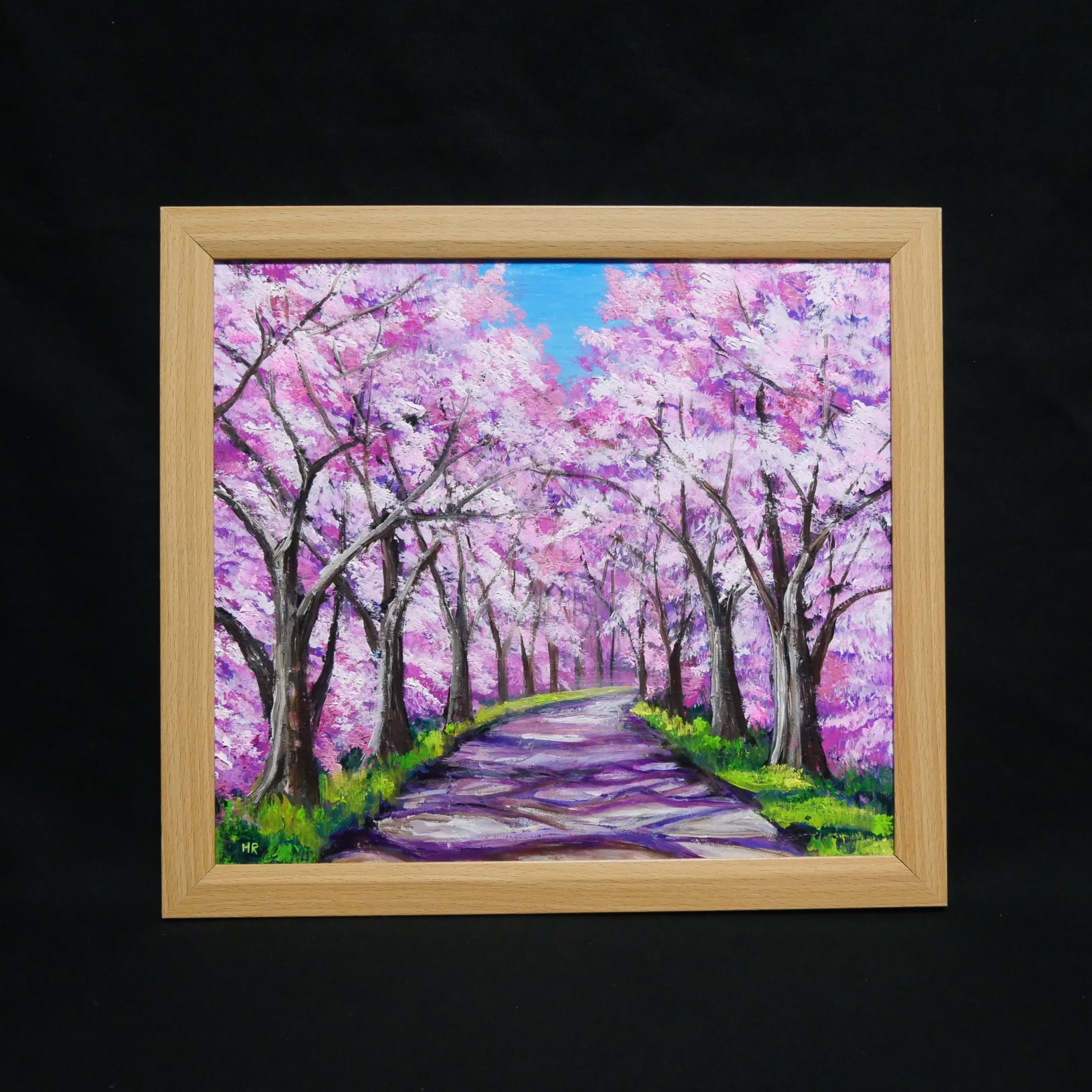 桜の小道：春の記憶｜油絵 桜 風景画 絵画 原画 春 癒やしのアート