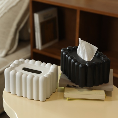 ティッシュボックス カバー ホルダー スカラップ おしゃれ モダン インテリア 雑貨 シンプル デザイン 卓上 置物 北欧 可愛い