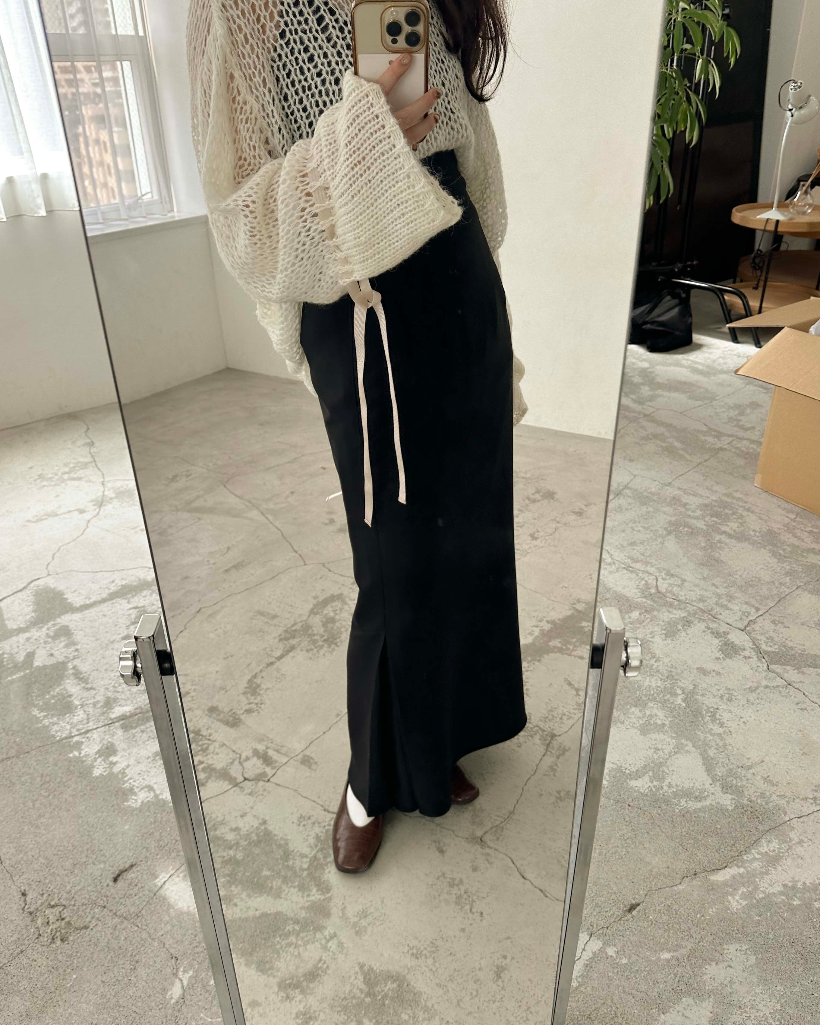 AM370920 high waist side pleats skirt【残り僅か】 | Alumu 