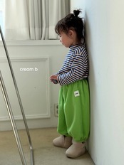 韓国子供服 / 26winter / cream bbang / ボーダーリブハイネックTシャツ / キッズ / 冬服 *XXS~XL*
