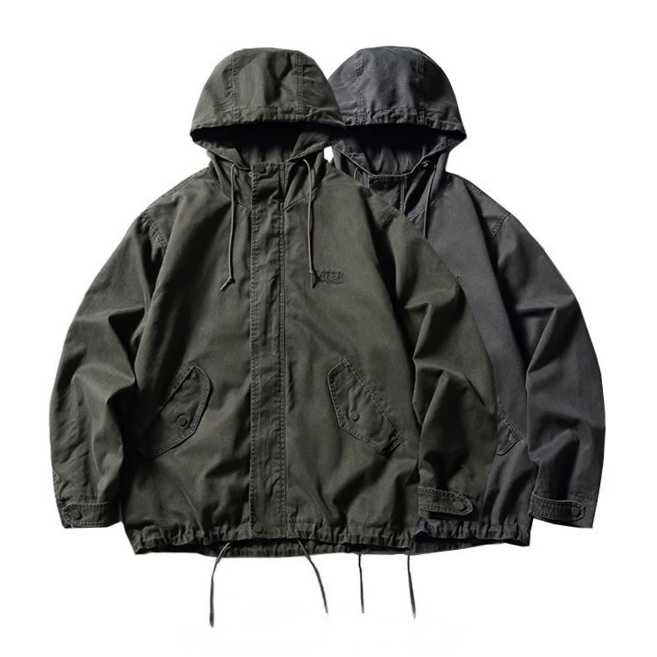 Patch pocket hooded jacket 2colors 00301