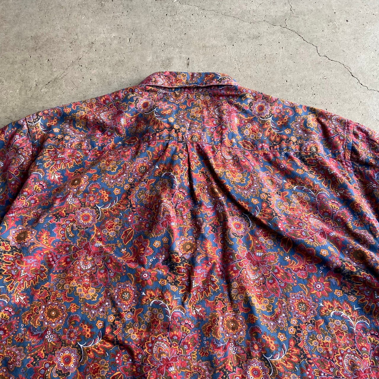 WHY THIS? 半袖 コットン ペイズリー柄 フラワー柄 総柄シャツ